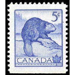 canada stamp 336as beaver 5 1954