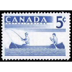 canada stamp 365 fishing 5 1957