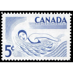 canada stamp 366 swimming 5 1957