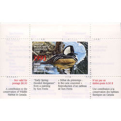 canadian wildlife habitat conservation stamp fwh9 merganser 8 50 1993