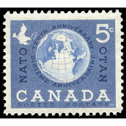 canada stamp 384 globe 5 1959