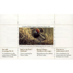 canadian wildlife habitat conservation stamp fwh11 redheads 8 50 1995