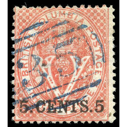 british columbia vancouver island stamp 9 surcharge 1867 u f 013