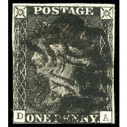 great britain stamp 1 queen victoria penny black 1p 1840 U F 032