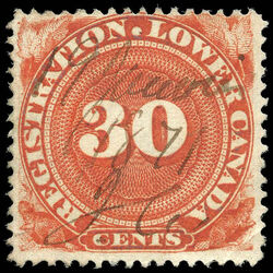 canada revenue stamp qr3a registration lower canada 30 1866