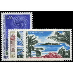 france stamp 1278 81 haute provence observatory and gosier islet guadeloupe 1970