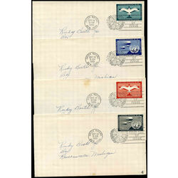 4 united nations first day covers