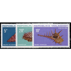 madagascar stamp 447 9 shells 1970