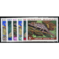 madagascar stamp 489 94 chameleons 1973