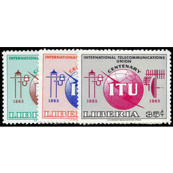 liberia stamp 429 30 c168 centenary of the itu 1965