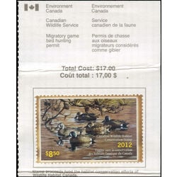 canadian wildlife habitat conservation stamp fwh29a blue winged teals 8 50 2012