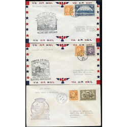 3 canada first flight covers franked with 178