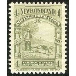 newfoundland stamp 64 caribou hunting 4 1897