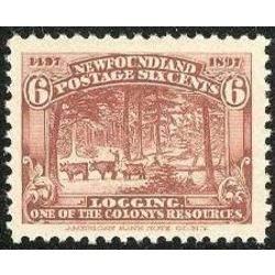 newfoundland stamp 66 logging 6 1897