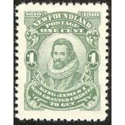newfoundland stamp 87a king james i 1 1910