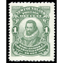 newfoundland stamp 87xi king james i 1 1910 m vfnh 001