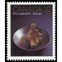 canada stamp 1009 gold mine head frame in pan 32 1984