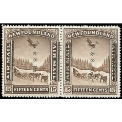 newfoundland stamp 211ii dog sled and airplane 15 1933 m vfnh 003