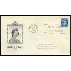 canada stamp 341 queen elizabeth ii 5 1954 fdc 005
