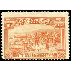 canada stamp 102 champlain s departure 15 1908 m f ng 017