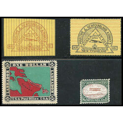 4 labrador and newfoundland cinderella stamps