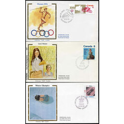 6 canada fdc with colorano silk cachets