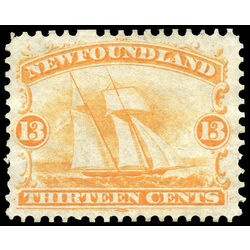 newfoundland stamp 30 ship 13 1866 m vf 009