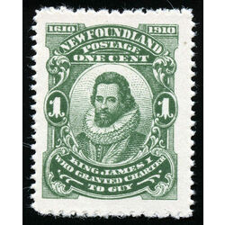 newfoundland stamp 87b king james i 1 1910