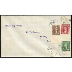 canada stamp 233 king george vi 3 1937 fdc 001