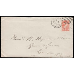 canada stamp 37e queen victoria 3 1870 u f cover 006