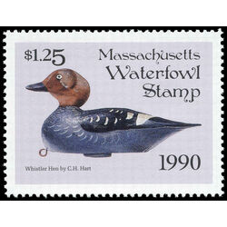 us stamp rw hunting permit rw ma17 massaschusetts whistler hen decoy 1 25 1990