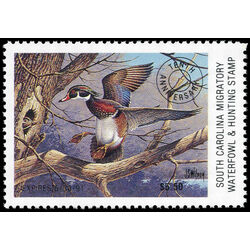 us stamp rw hunting permit rw sc10 south carolina wood ducks 5 50 1990
