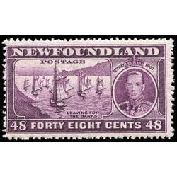 newfoundland stamp 243ii fishing fleet 48 1937 m f 001