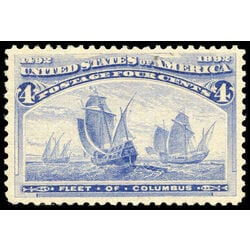 us stamp postage issues 233 fleet of columbus ultramarine 4 1893 m vf xfnh 001