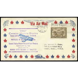 canada united states first flight cover