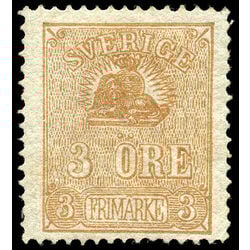 sweden stamp 13 lion and coat of arms 1862