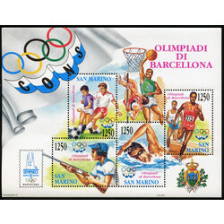 san marino stamp 1266 1992 summer olympics barcelona 1992