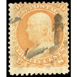 us stamp postage issues 71 franklin 30 1861 U 002