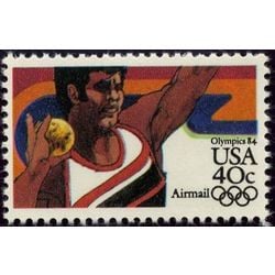 us stamp c air mail c105 shot put 40 1983
