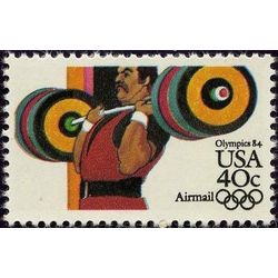 us stamp c air mail c108 weightlifting 40 1983