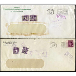 6 canada covers with postage due stamps