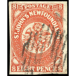newfoundland stamp 8 1857 first pence issue 8d 1857 U VF 013
