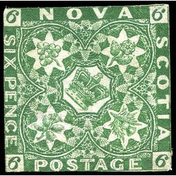 nova scotia stamp 5 pence issue 6d 1857 U VG 015
