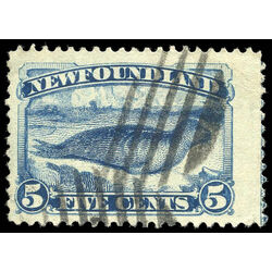 newfoundland stamp 54 harp seal 5 1887 U VF IMPRINT 005
