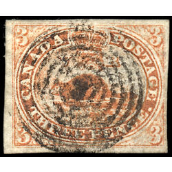canada stamp 1 beaver 3d 1851 U VF 029