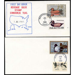 4 united states first day covers with hunting permit stamps