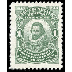 newfoundland stamp 87ix king james i 1 1910 M VF 008