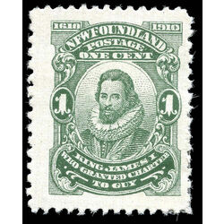 newfoundland stamp 87xii king james i 1 1910 M F VF 003