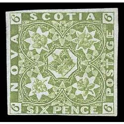 nova scotia stamp 4 pence issue 6d 1851