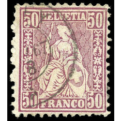 switzerland stamp 59 helvetia 50 1867
